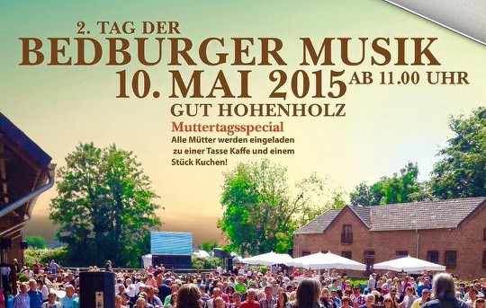 Am 10. Mai 2015 findet zwischen 11:00 und 17:00 Uhr der "2. Tag der Bedburger Musik" auf "Gut Hohenholz" statt. (© Eduard Hilger)