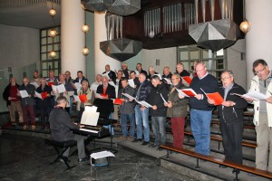 Die Sänger des Quartettvereins während des Auftritts in der St. Hedwig Kathedrale Berlin.